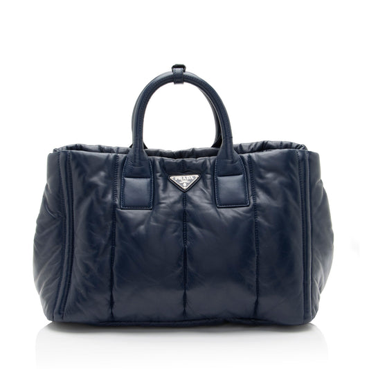 Prada Nappa Leather Quilted Bomber Tote (SHF-7Nco1H)