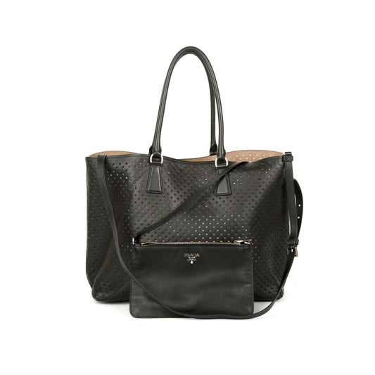 Prada Perforated Scamosciato Tote
