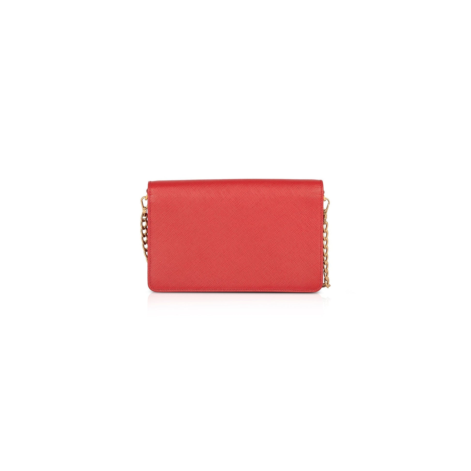 Prada Red Saffiano Leather Shoulder Bag
