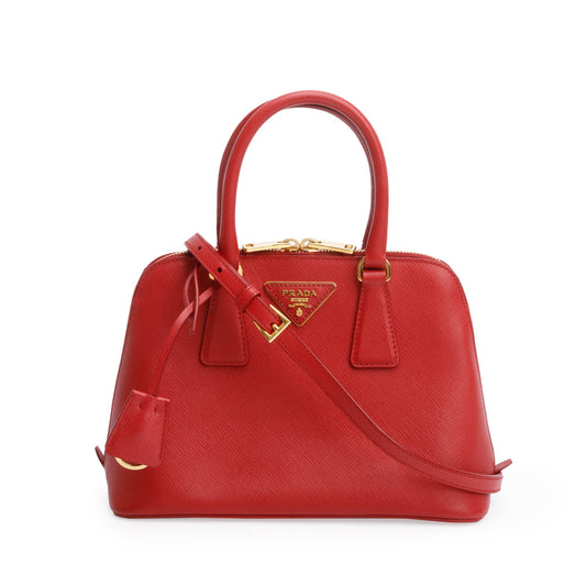 Prada Red Saffiano Lux Small Promenade Tote