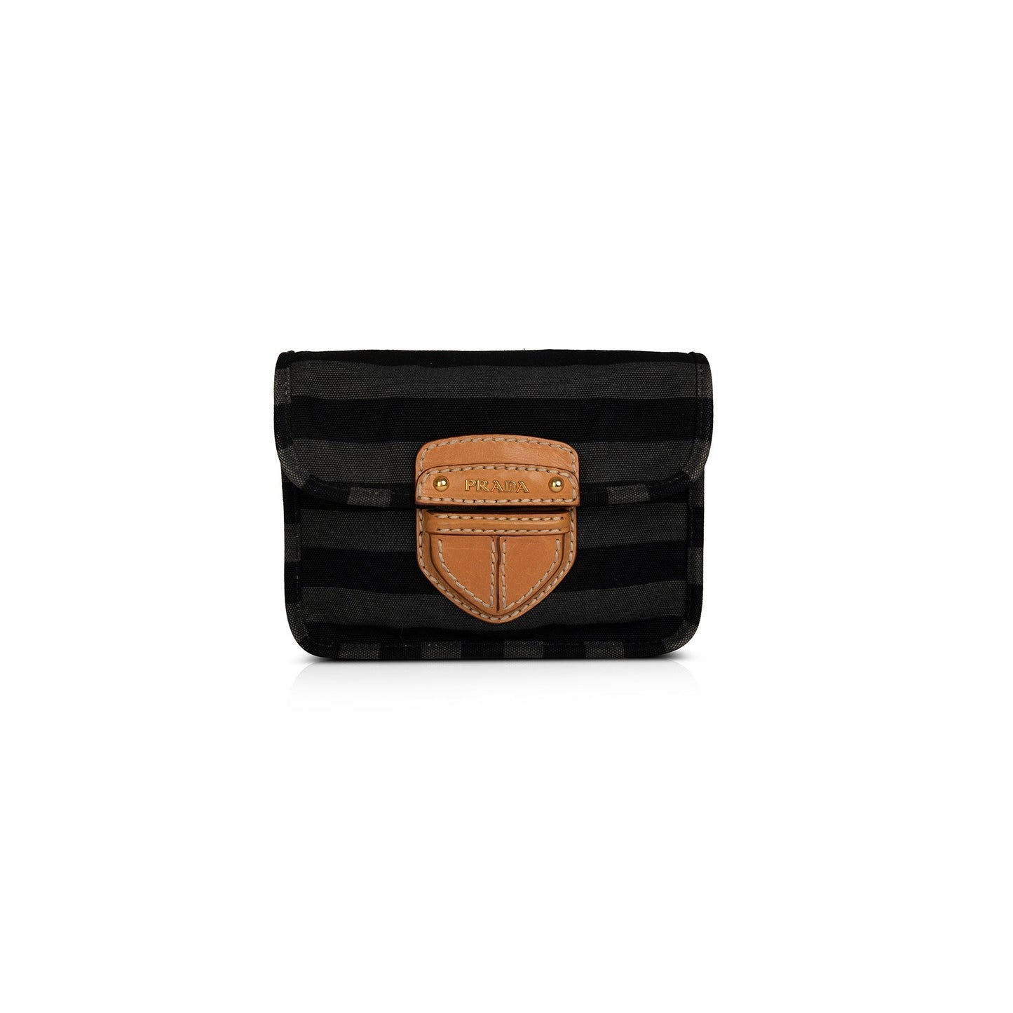 Prada Righe Striped Canapa Shoulder Bag