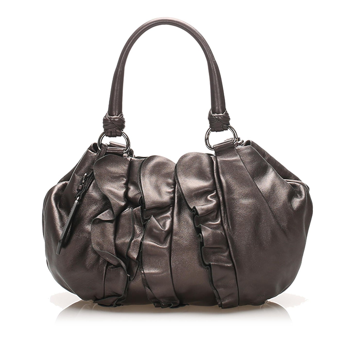 Prada Ruffled Leather Tote Bag ( )