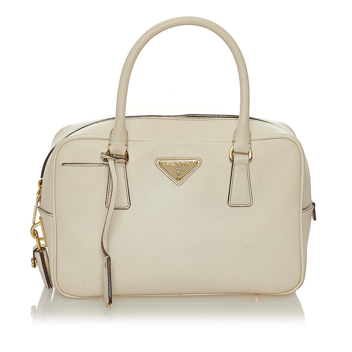 Prada Saffiano Bauletto Handbag (SHG-27875)
