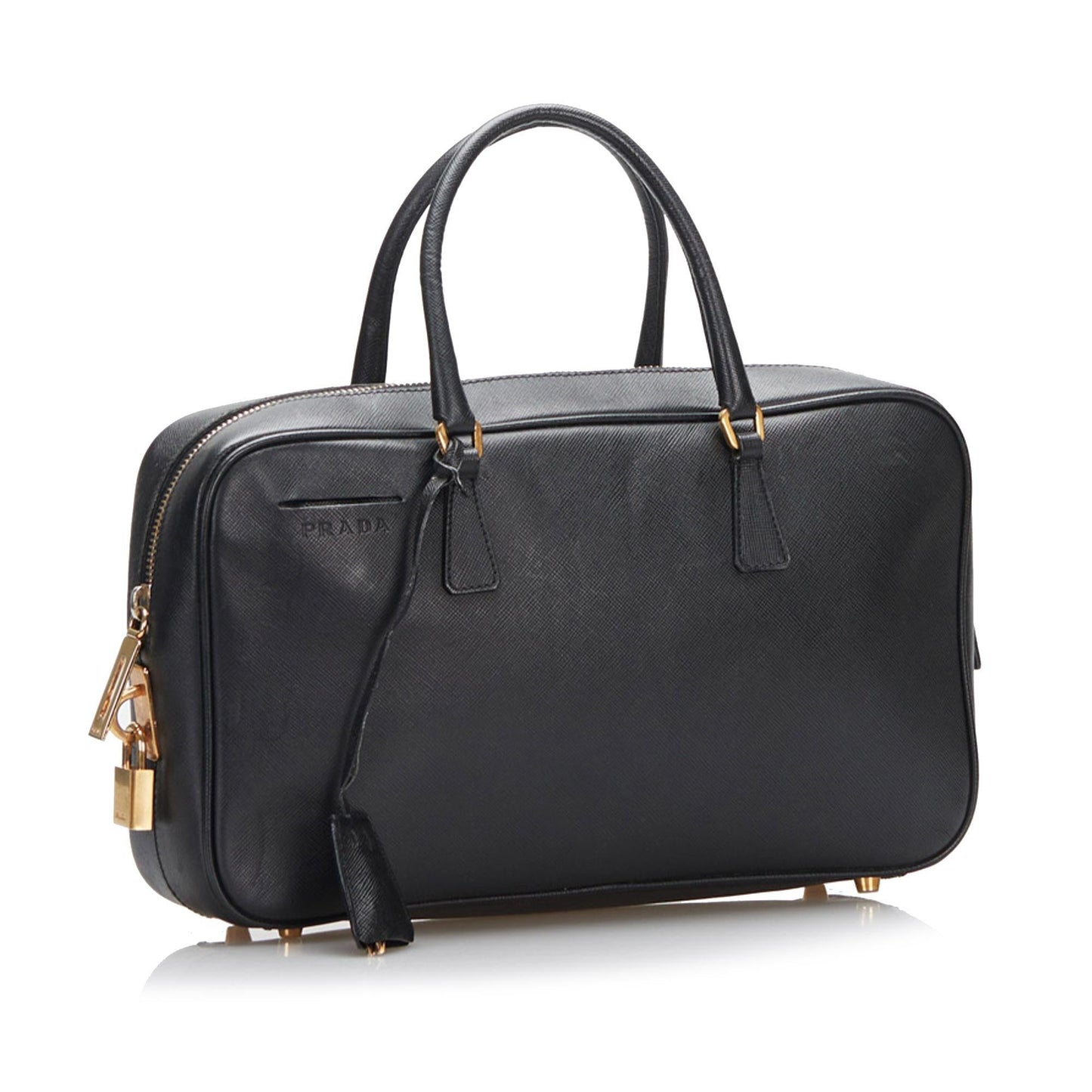Prada Saffiano Bauletto Handbag (SHG-l1GAZe)