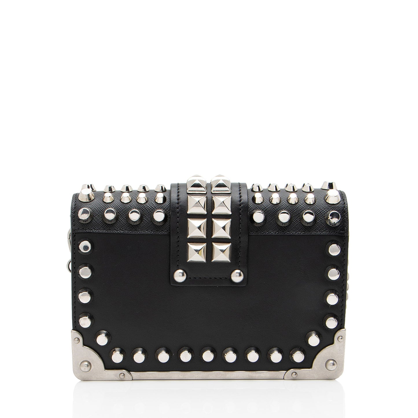 Prada Saffiano Calfskin Studded Cahier Crossbody (SHF-Cf2bbw)