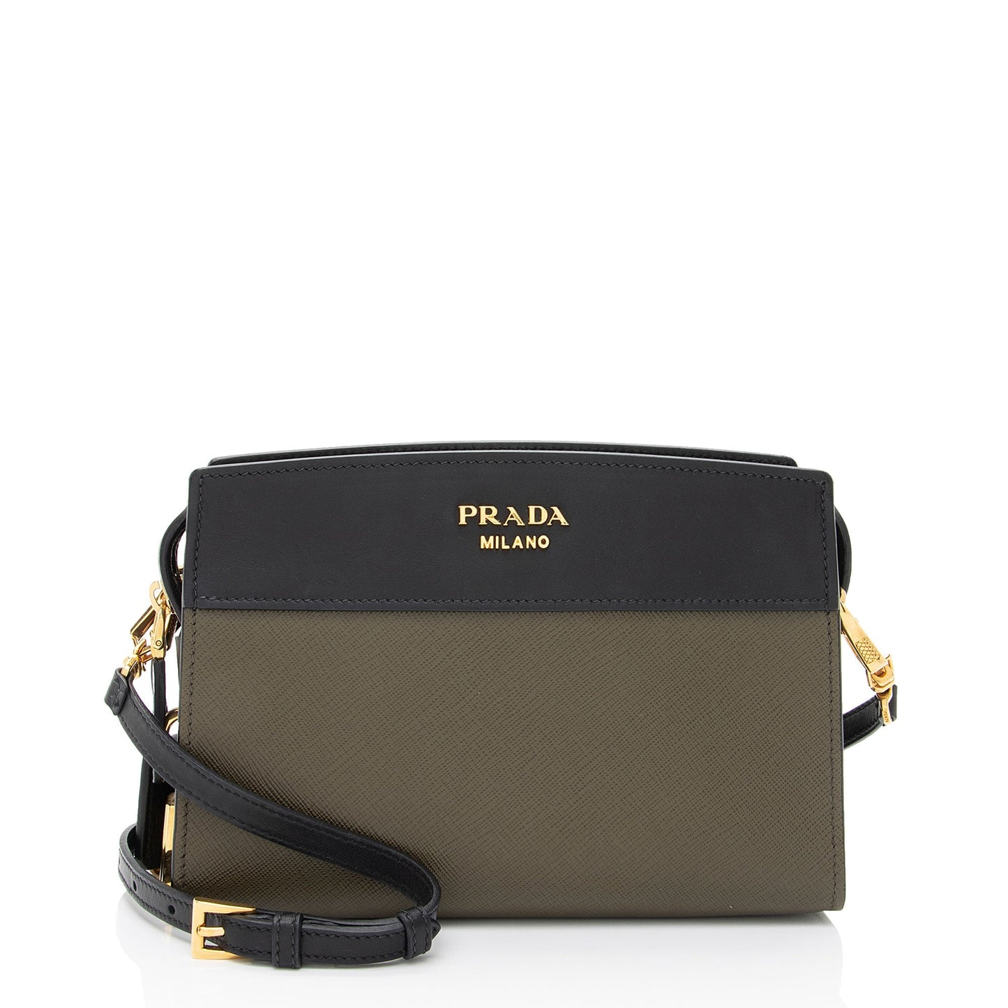 Prada Saffiano City Calf Esplanade Crossbody (SHF-LsE1k2)
