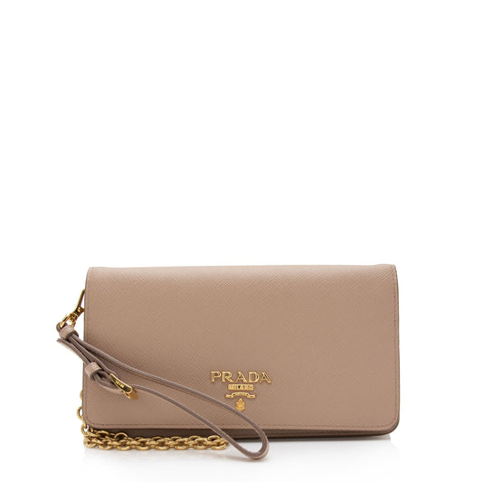 Prada Saffiano Continental Wallet on Chain Bag (SHF-SzvpEr)