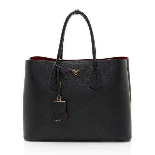 Prada Saffiano Cuir Double Handle Large Tote