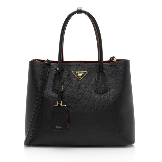 Prada Saffiano Cuir Double Handle Medium Tote (SHF-vwIdlX)