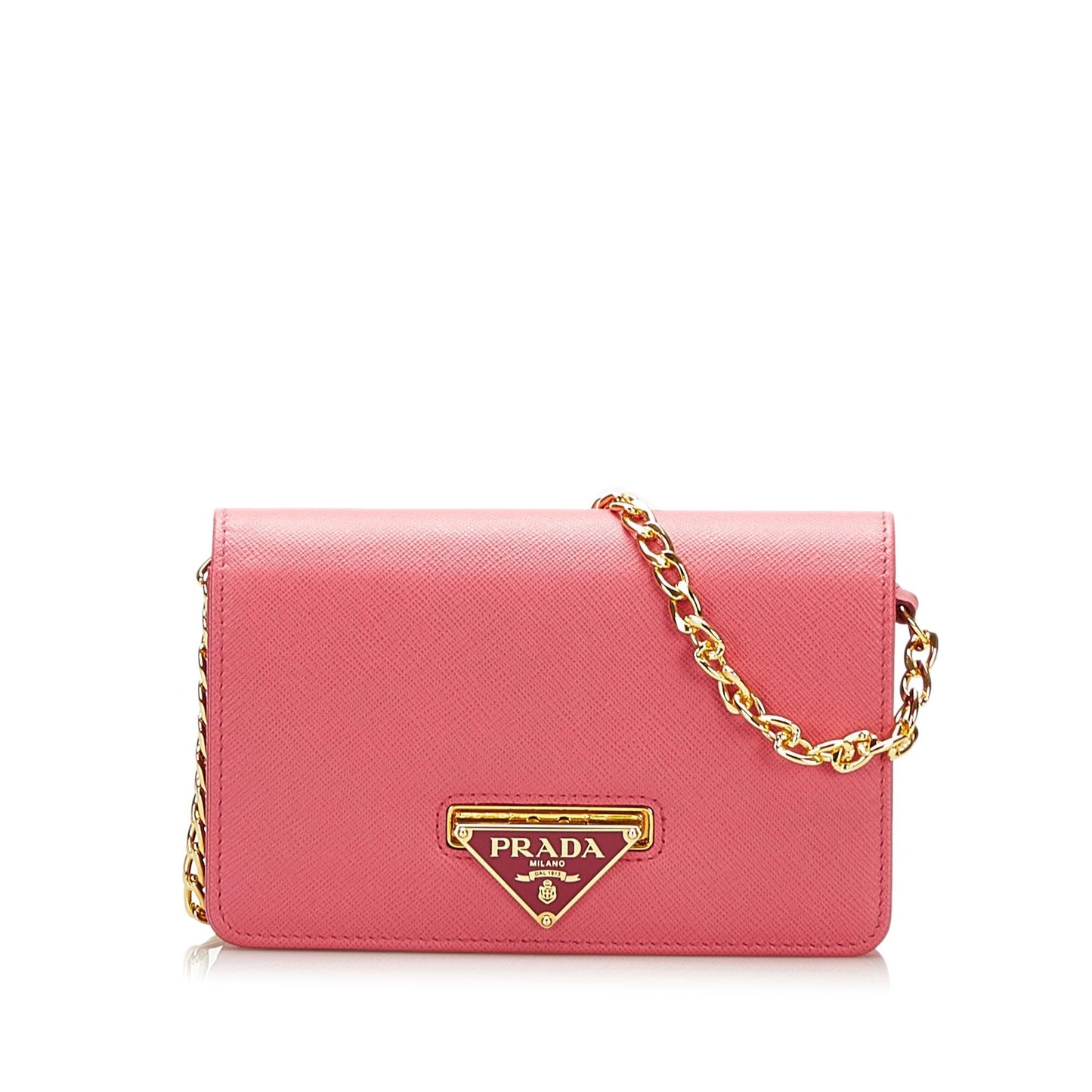 Prada Saffiano Flip Lock Wallet on Chain (SHG-35624)