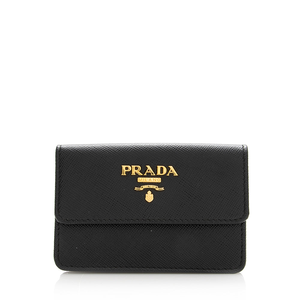 Prada Saffiano Leather Card Case (SHF-19855)