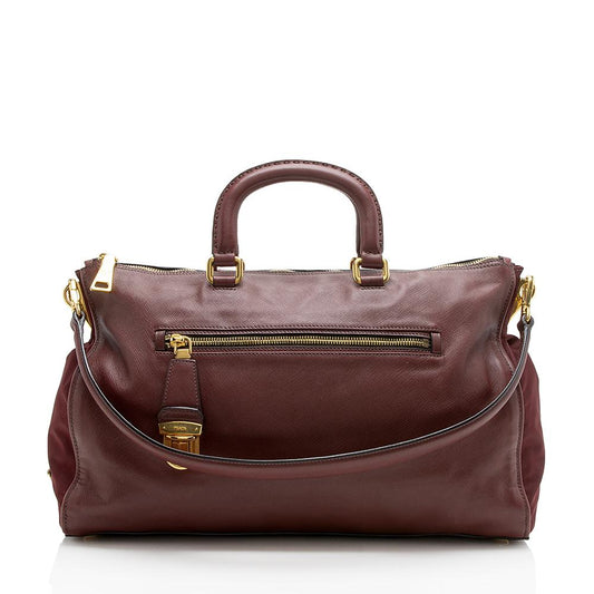 Prada Saffiano Leather Tessuto Large Tote ( )