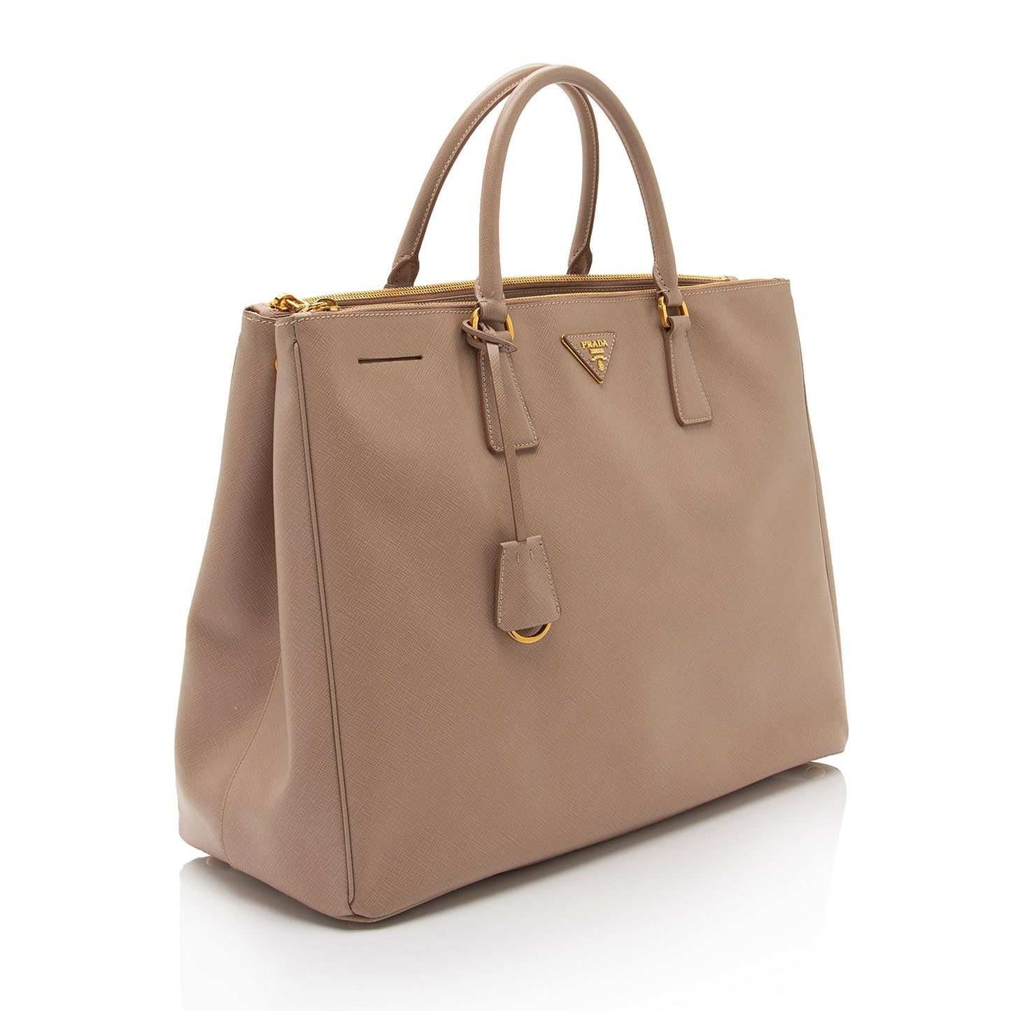 Prada Saffiano Lux Double Zip Large Tote (SHF-0mQq6u)