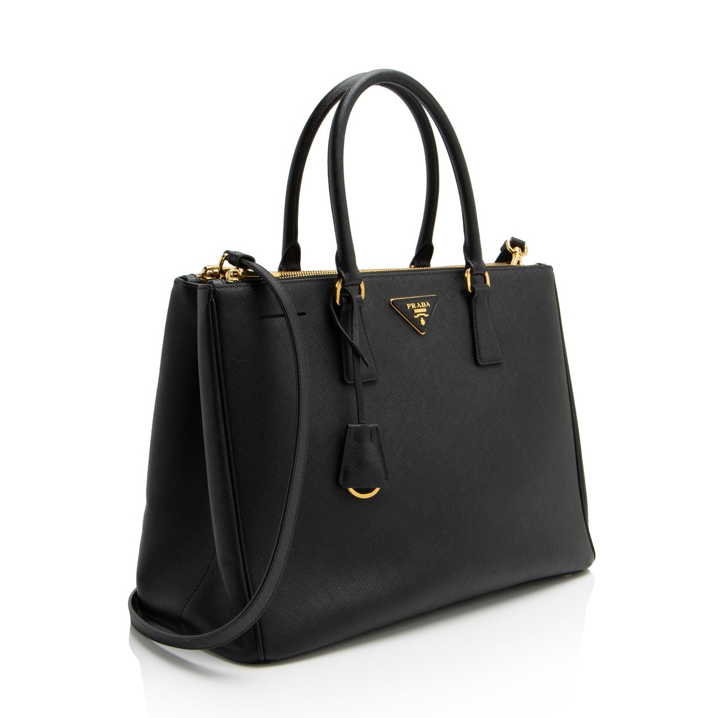 Prada Saffiano Lux Double Zip Medium Tote (SHF-bT2iXS)