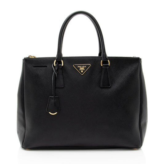 Prada Saffiano Lux Double Zip Medium Tote