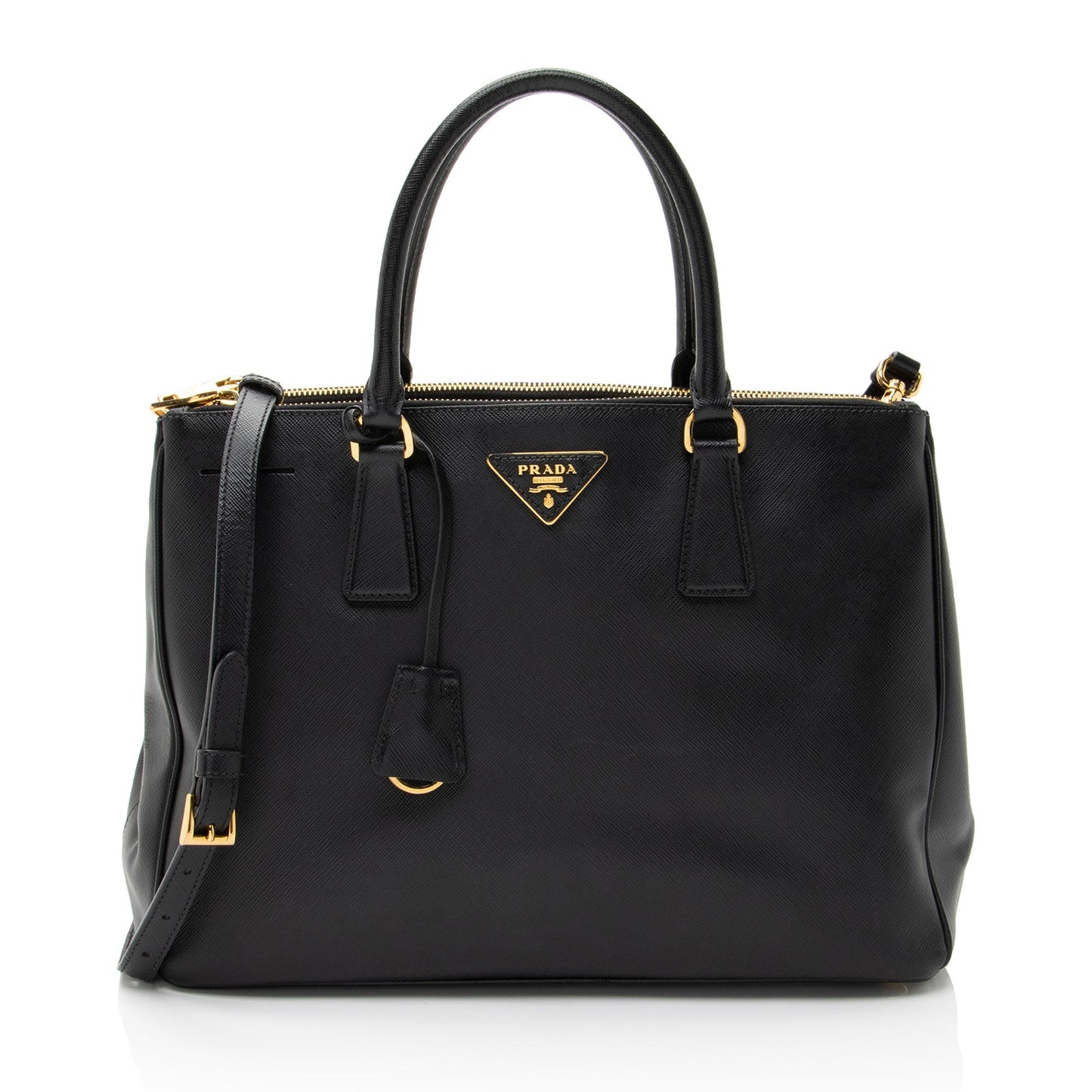 Prada Saffiano Lux Double Zip Medium Tote