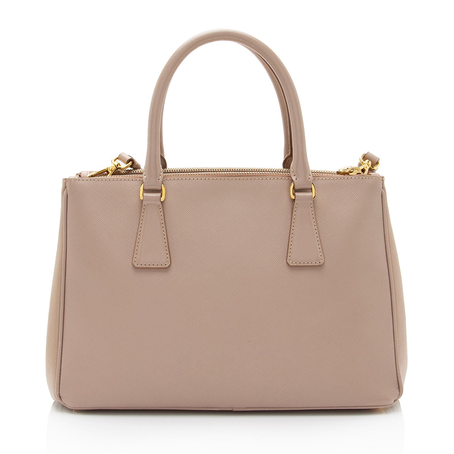 Prada Saffiano Lux Double Zip Small Tote (SHF-dNInWm)
