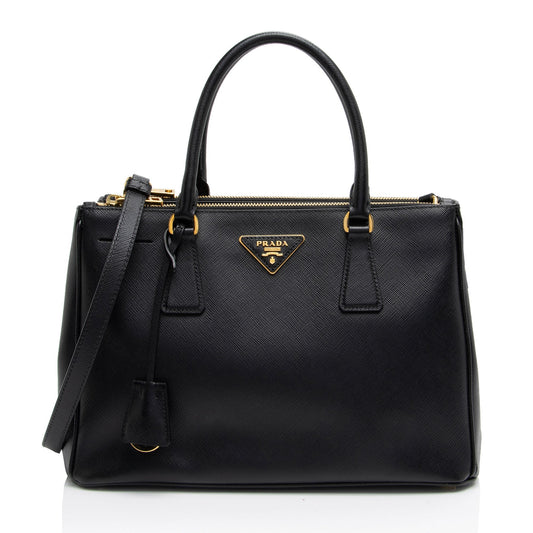 Prada Saffiano Lux Double Zip Small Tote (SHF-lqv9hG)