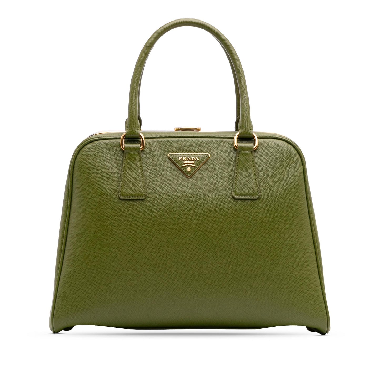 Prada Saffiano Lux Pyramid Frame Handbag