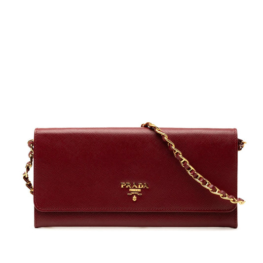 Prada Saffiano Lux Wallet On Chain