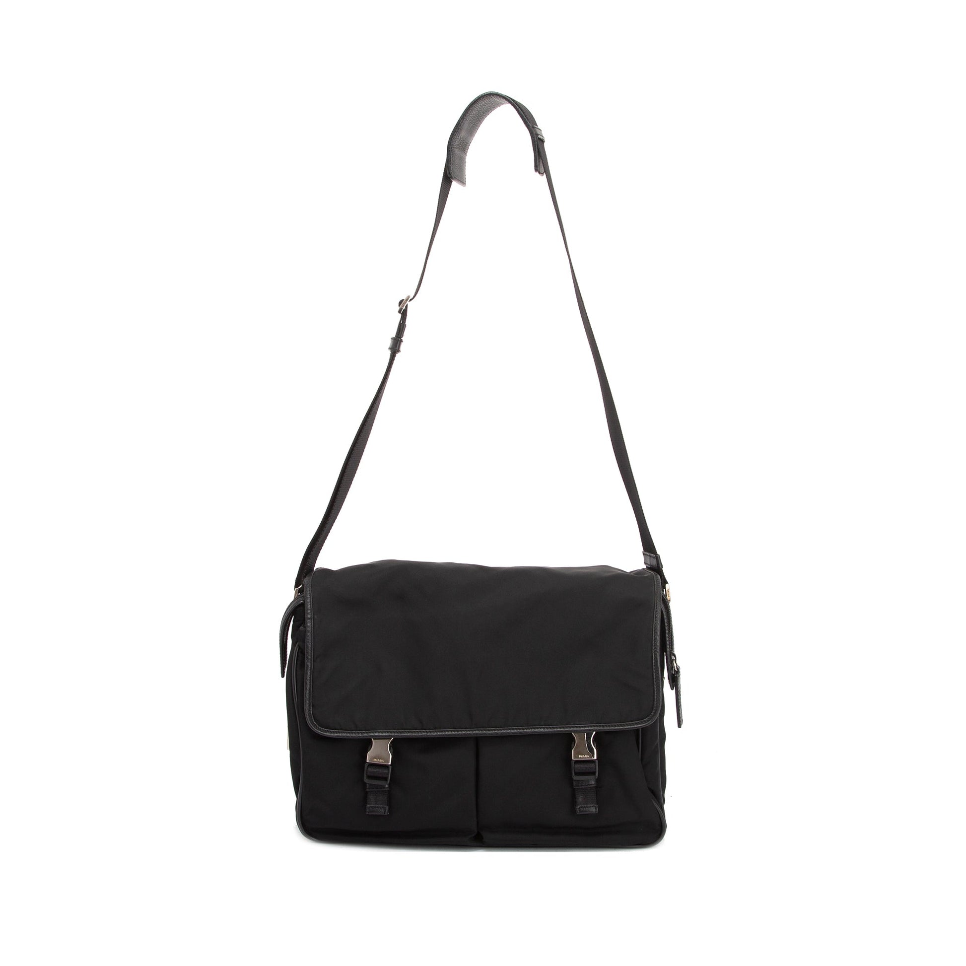 Prada Saffiano-Trimmed Tessuto Nylon Messenger Bag