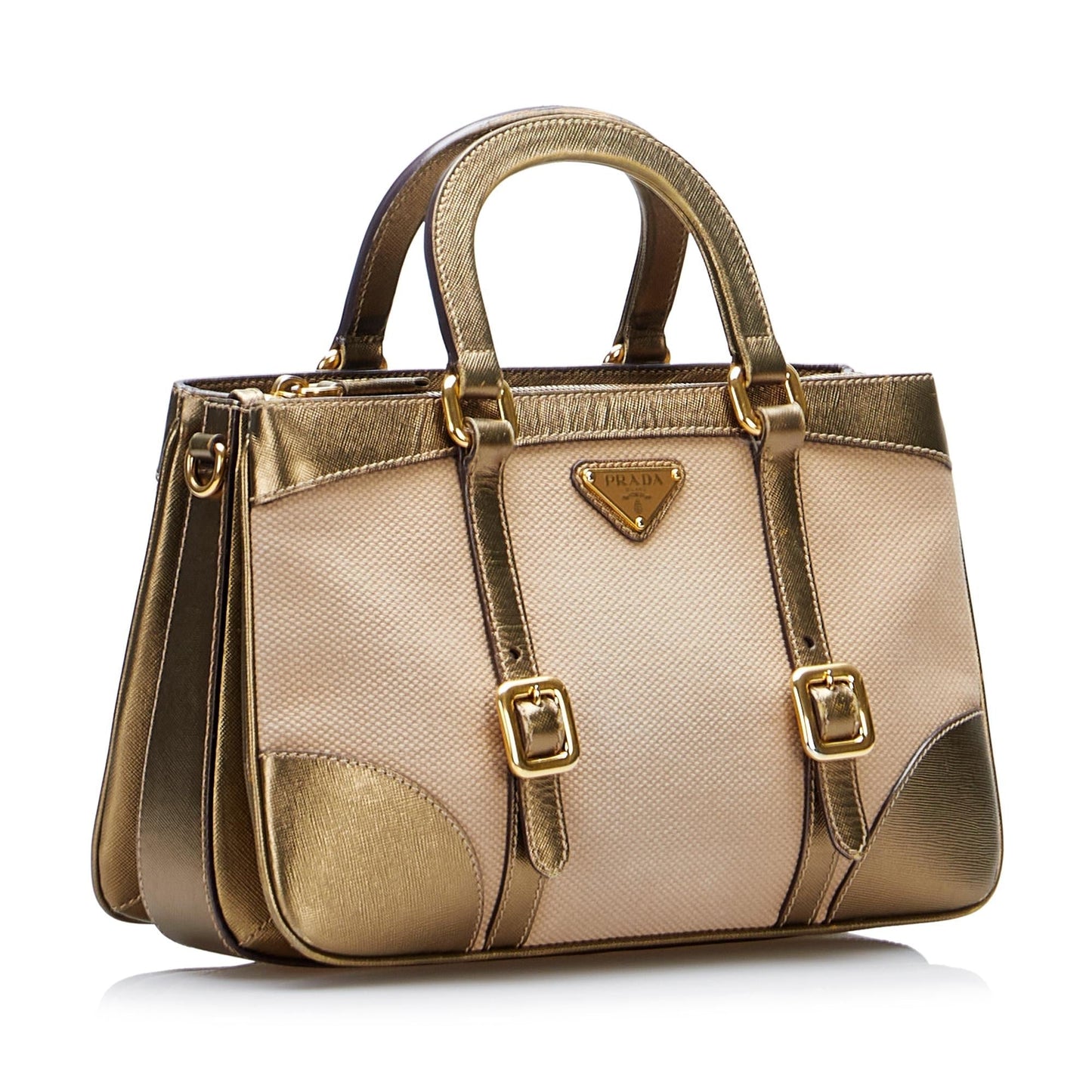 Prada Saffiano-Trimmed Tessuto Satchel (SHG-AuWb43)