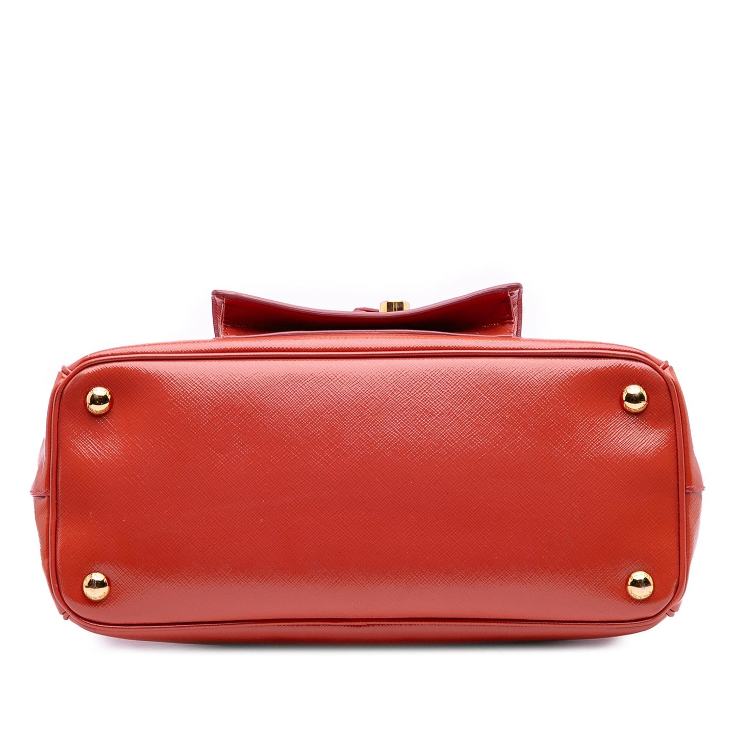 Prada Saffiano Vernice Front Pocket Galleria Double Zip Satchel