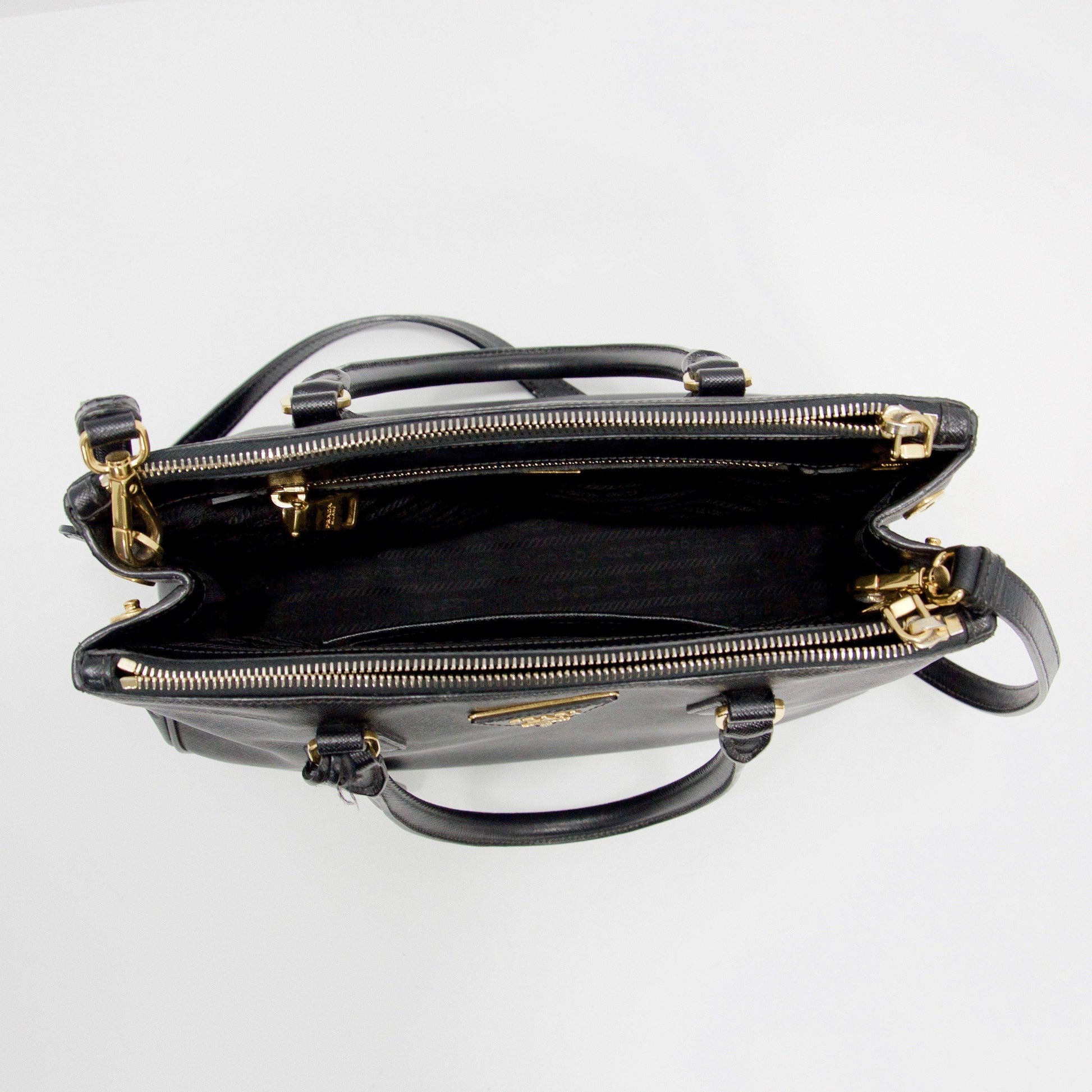 Prada Small Saffiano Lux Galleria Double Zip Tote