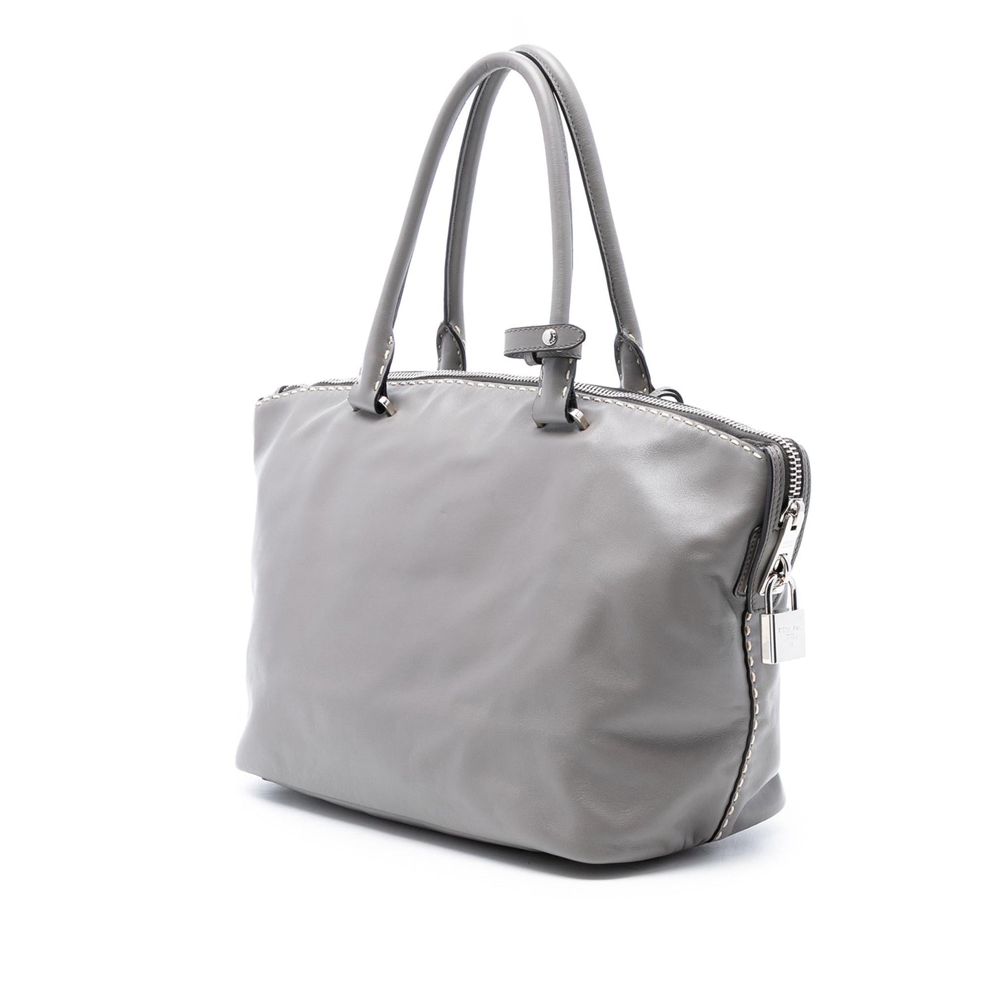 Prada Smooth Calfskin Hand Stitched Double Handle Satchel