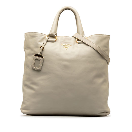 Prada Soft Calf Convertible Shopper Tote (SHG-thMpya)