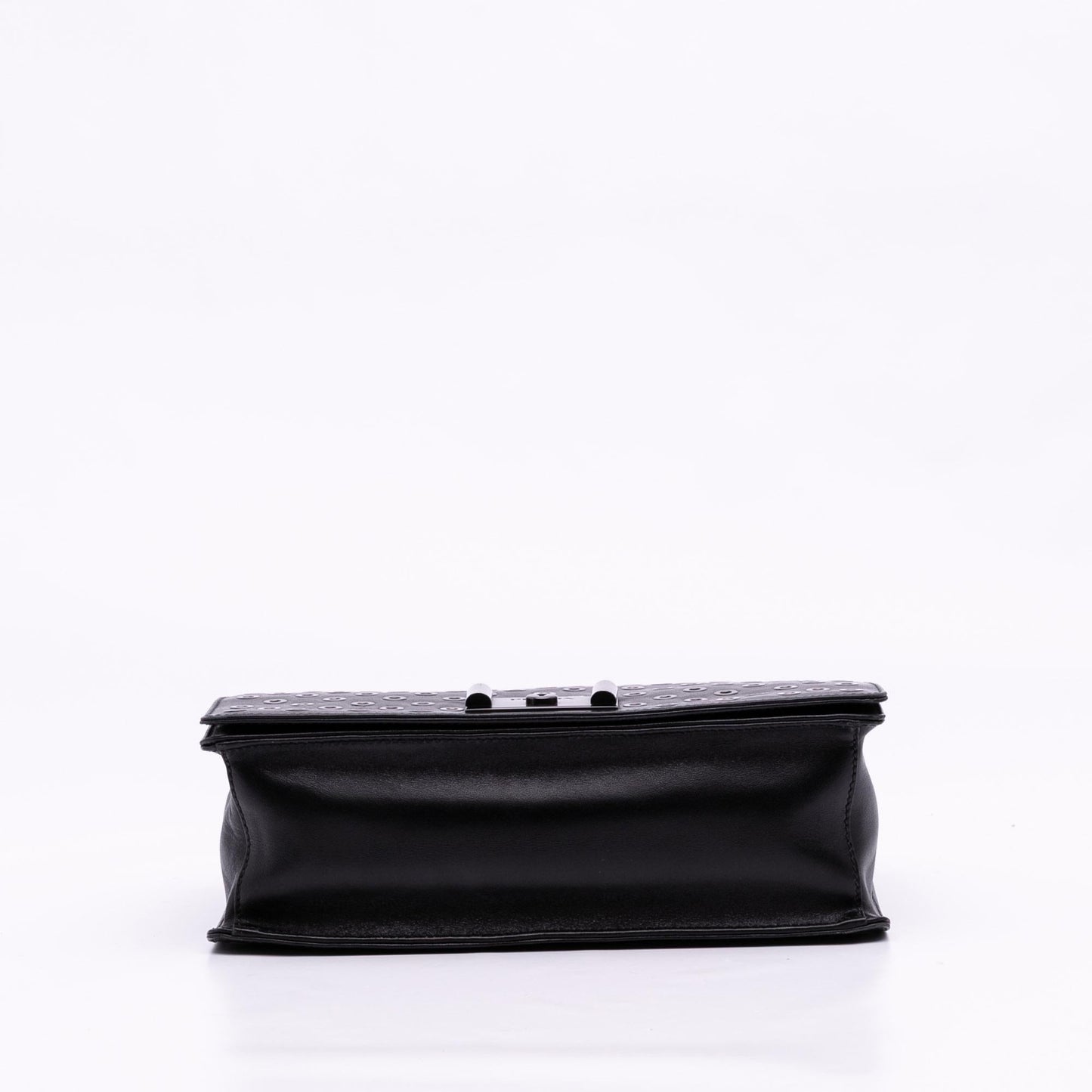 Prada Soft Calf Grommet Lock Flap Chain Crossbody