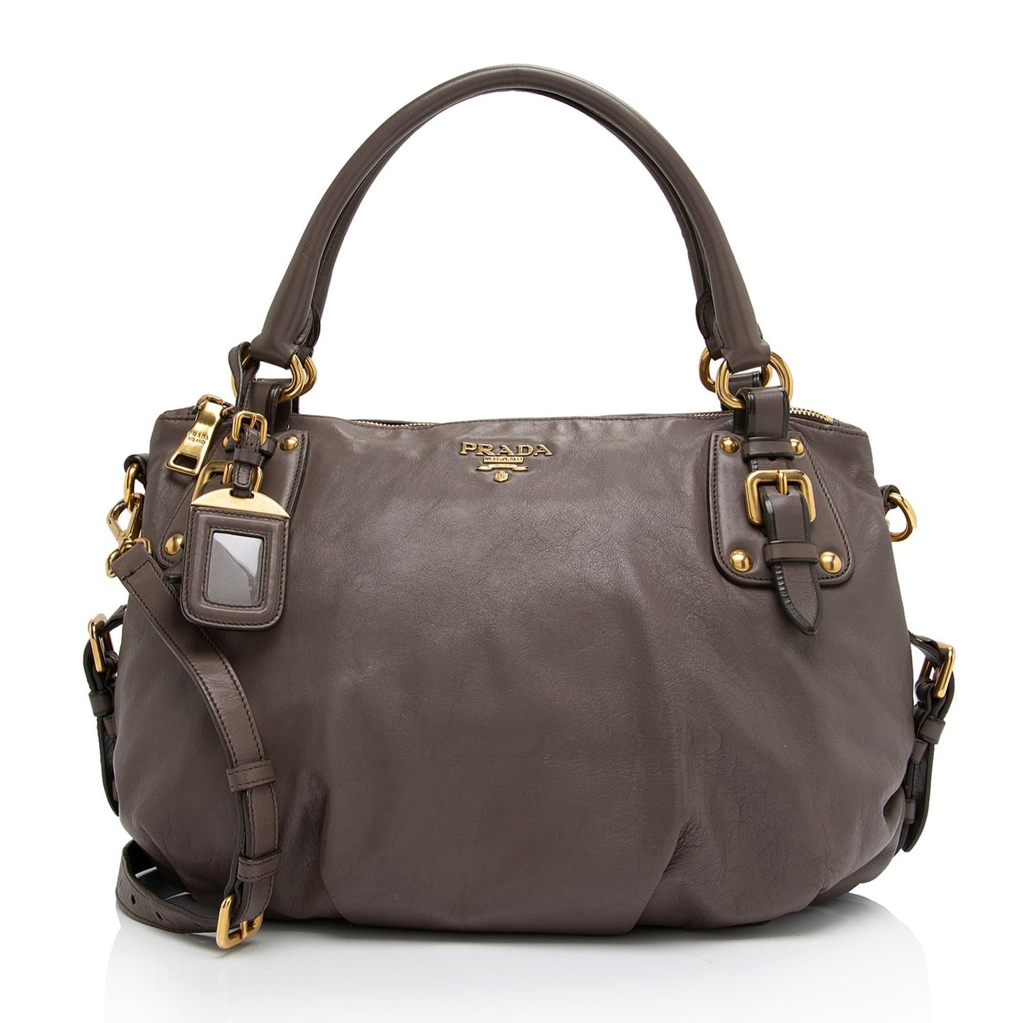 Prada Soft Calf Sacca 2 Manici Medium Satchel (SHF-IrfhQZ)