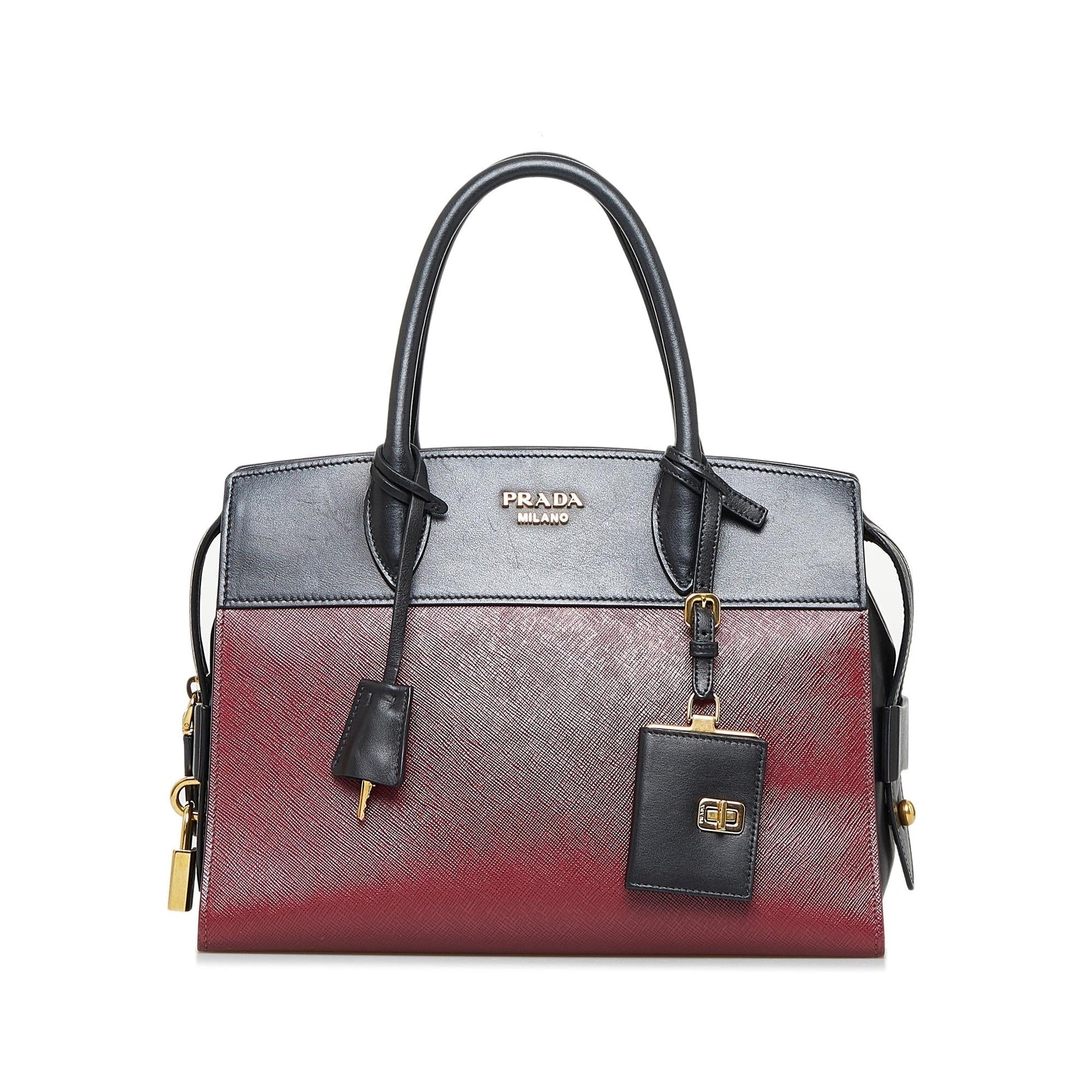 Prada Soft Calf-Trimmed Saffiano Esplanade (SHG-DqWXsj) Luxury Handbag