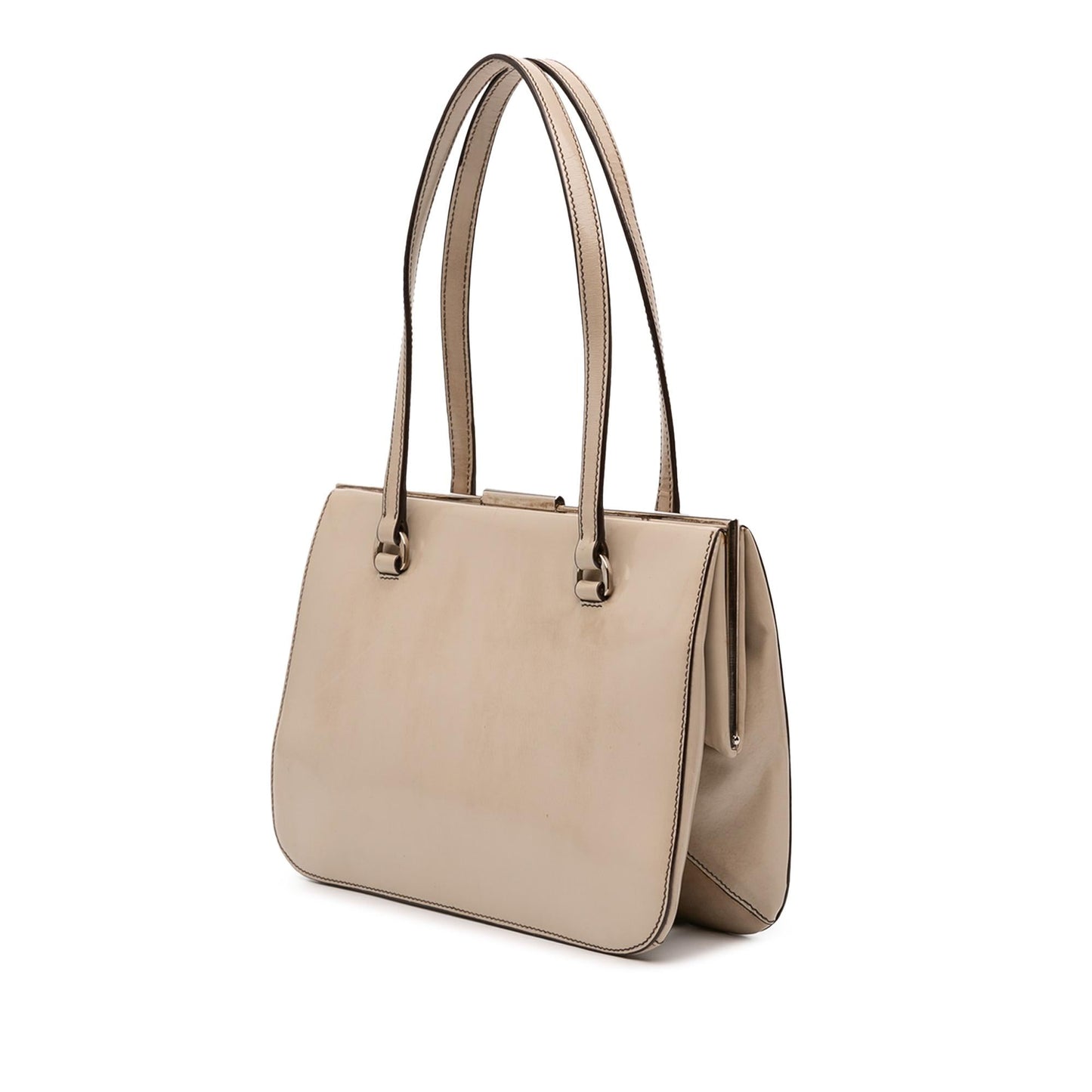 Prada Spazzolato Logo Frame Shoulder Bag