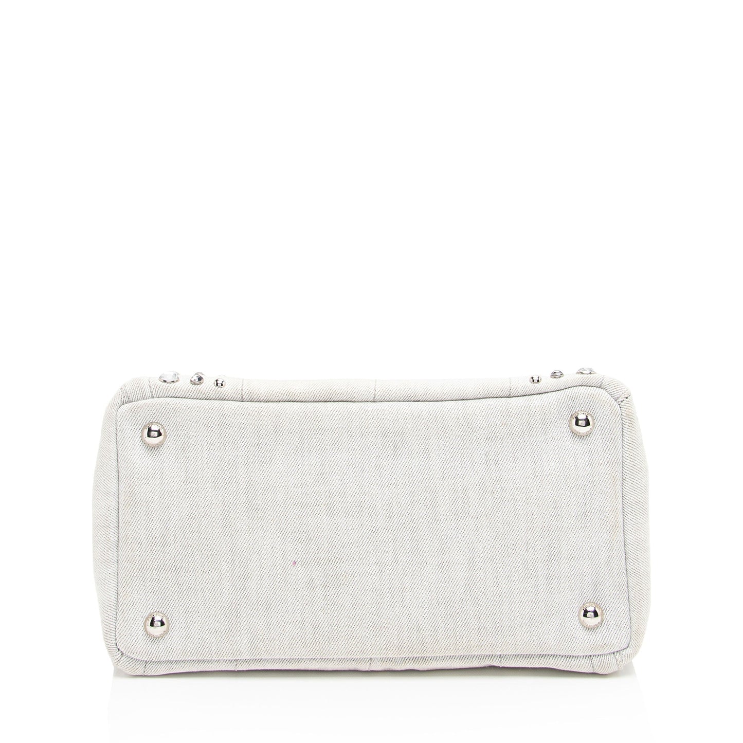 Prada Studded Crystal Denim Tote (SHF-Sqg4PX)