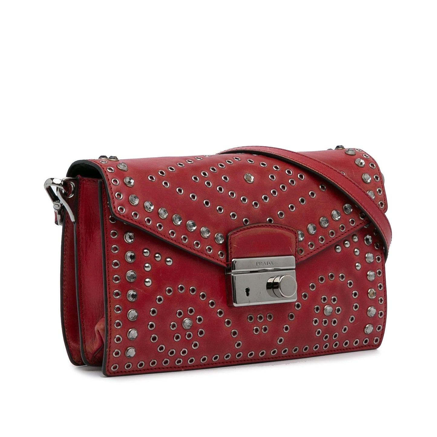 Prada Studded Grommet Sound Lock Crossbody Bag (SHG-DtBWaa)