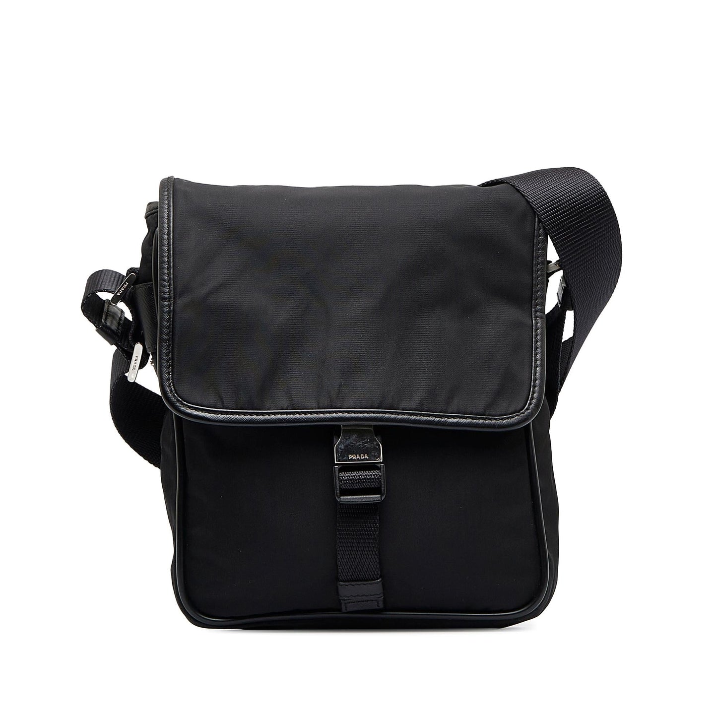 Prada Tessuto Buckle Messenger Bag (SHG-OmV90p)