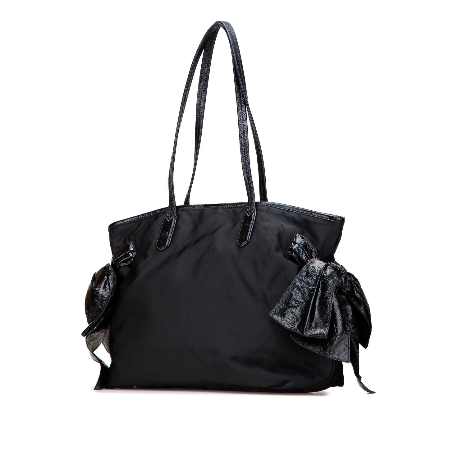 Prada Tessuto Canapa Logo Bow Tote