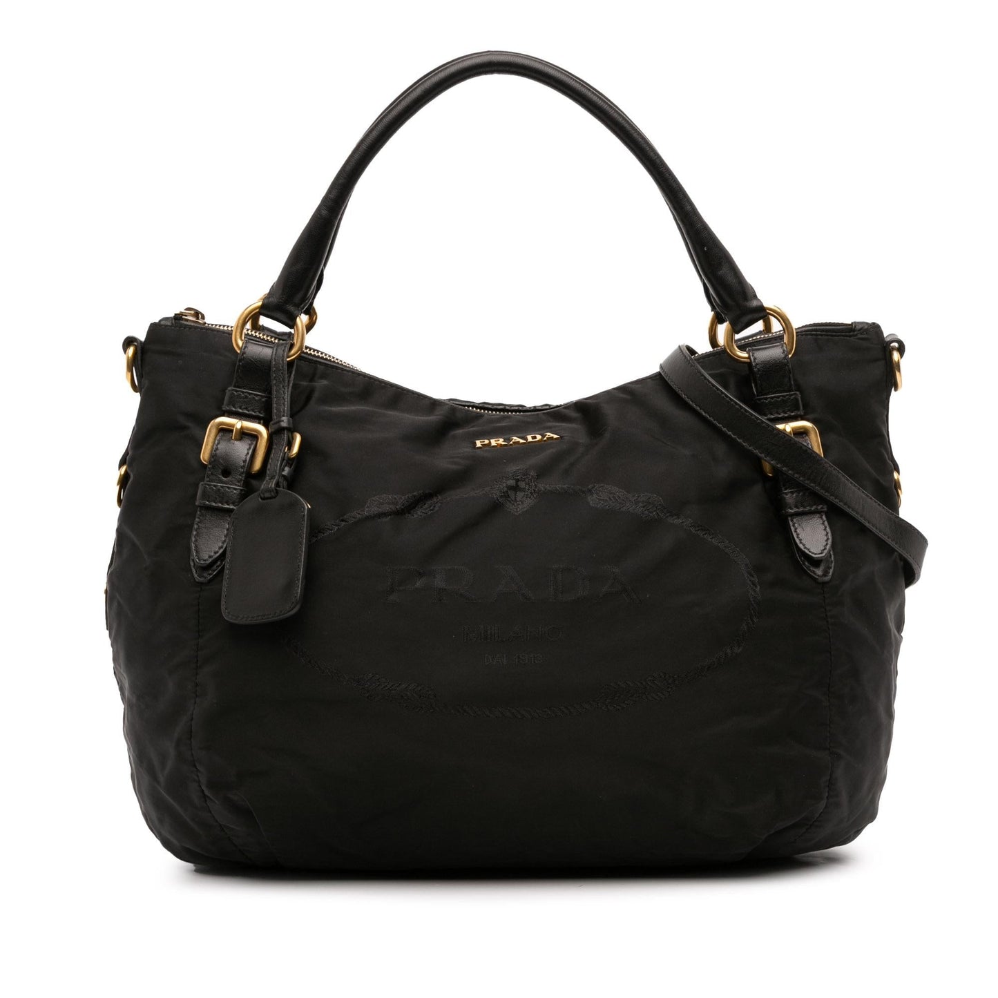 Prada Tessuto Canapa Logo Satchel