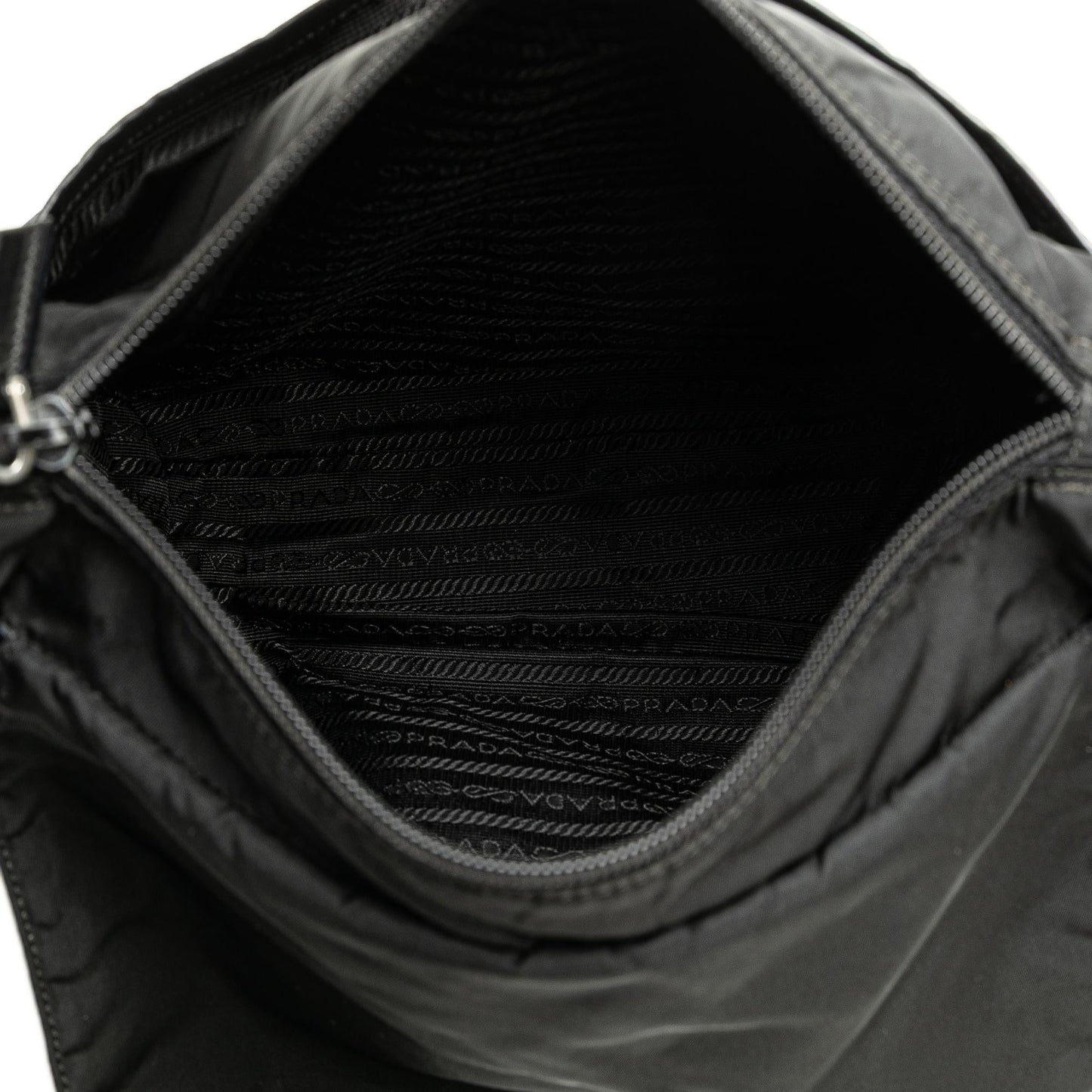 Prada Tessuto Double Buckle Messenger Bag