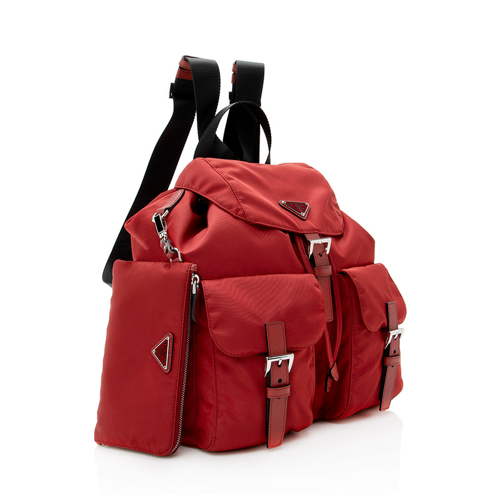 Prada Tessuto Double Pocket Medium Backpack (SHF-21564)