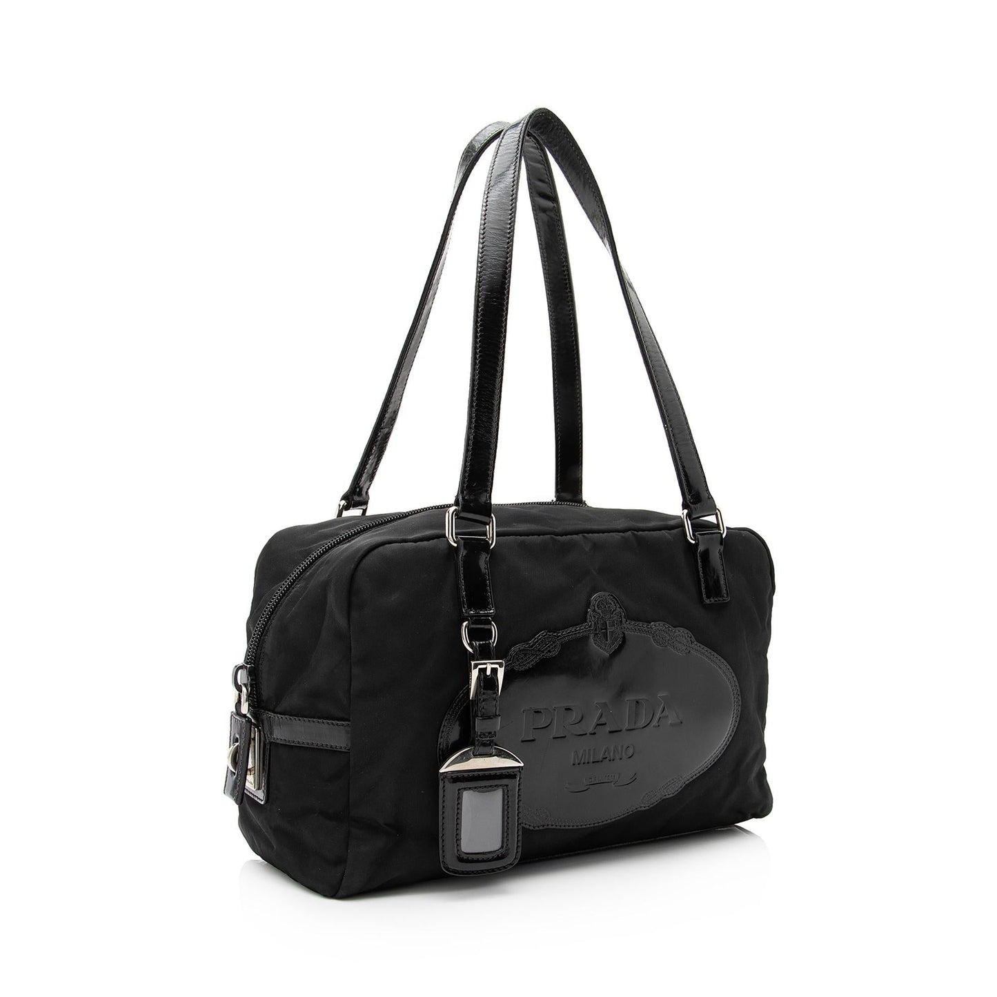 Prada Tessuto Logo Bauletto Satchel (SHF-23040)
