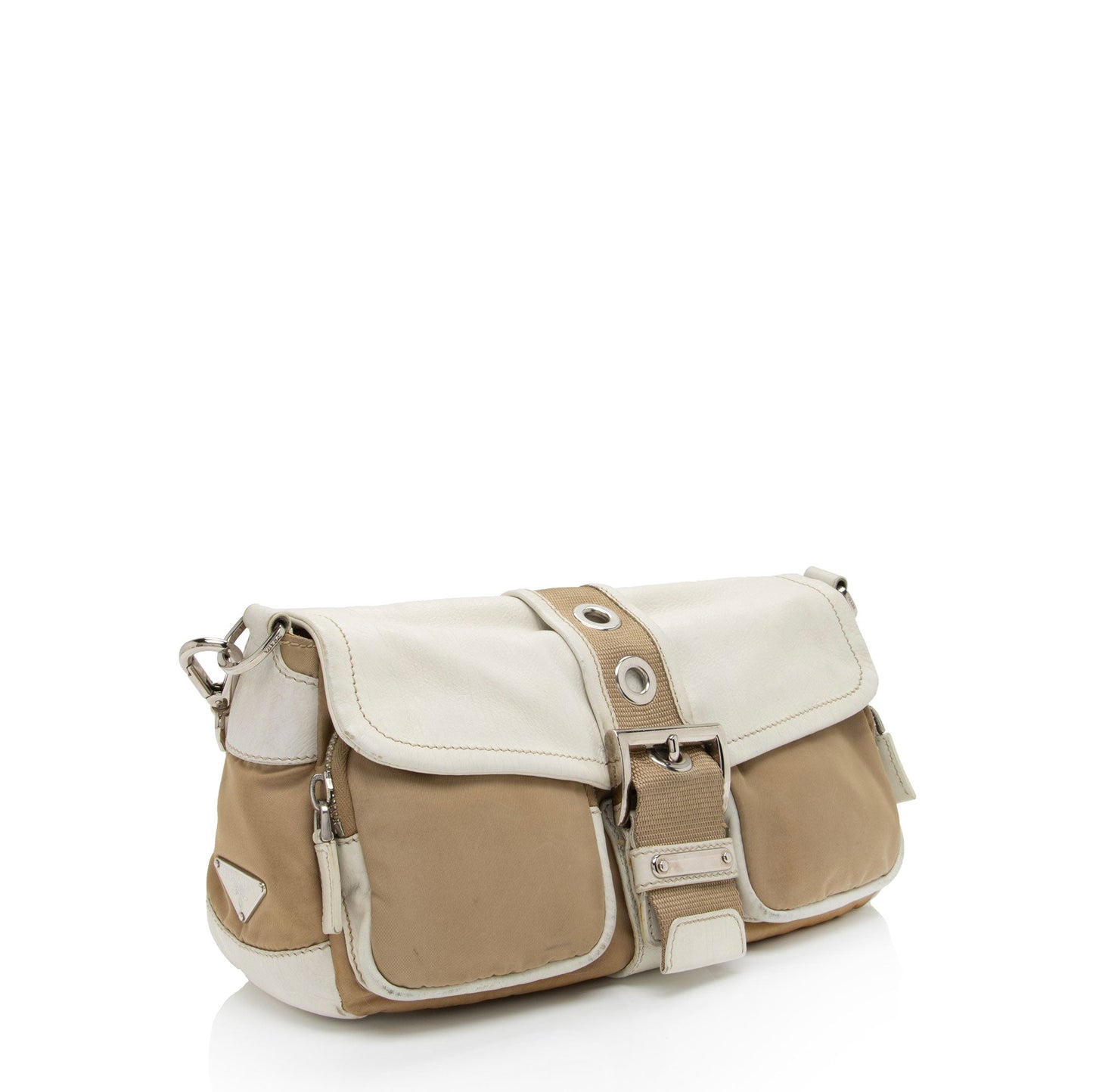 Prada Tessuto Vitello Buckle Flap Bag (SHF-8sD7HX)