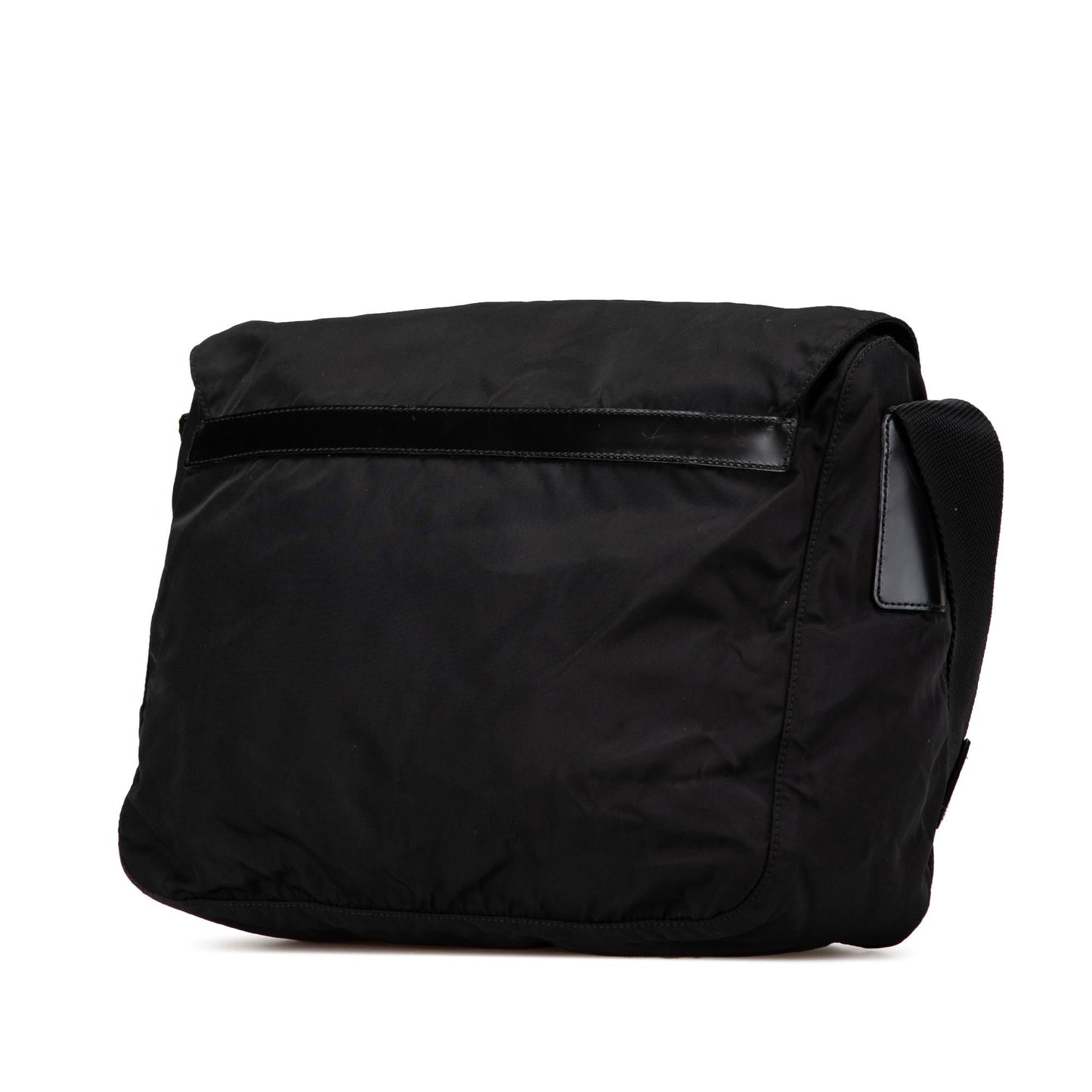 Prada Tessuto Zip Double Buckle Messenger Bag