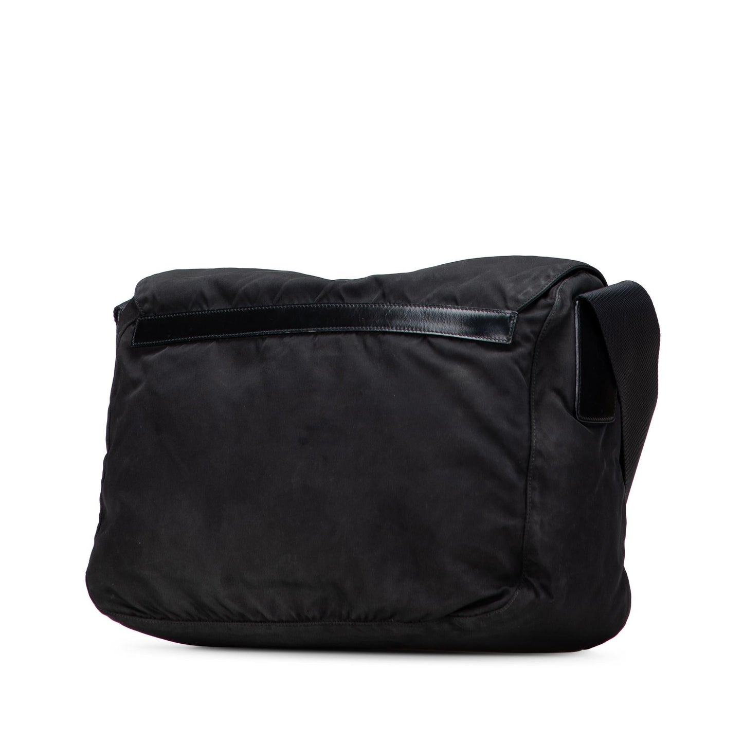 Prada Tessuto Zip Double Buckle Messenger Bag