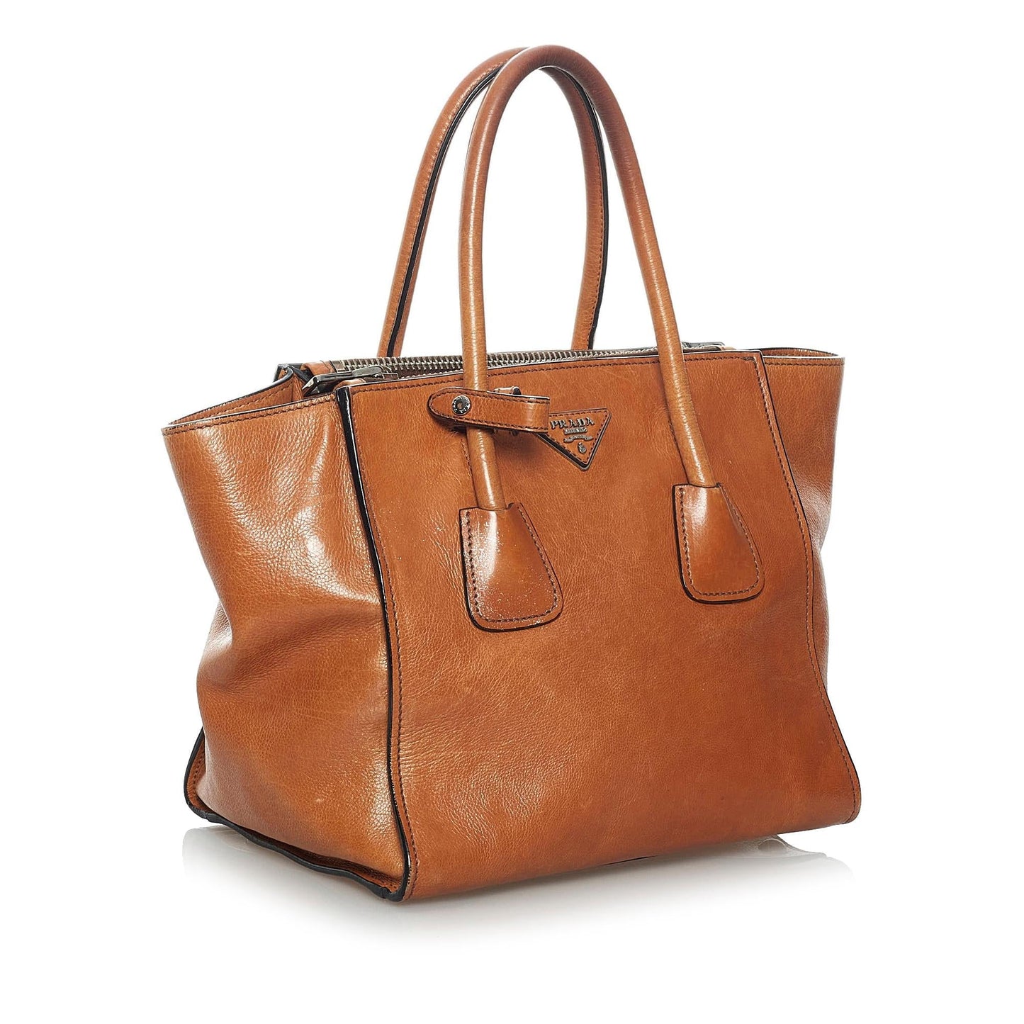 Prada Twin Pocket Leather Satchel (SHG-33697)