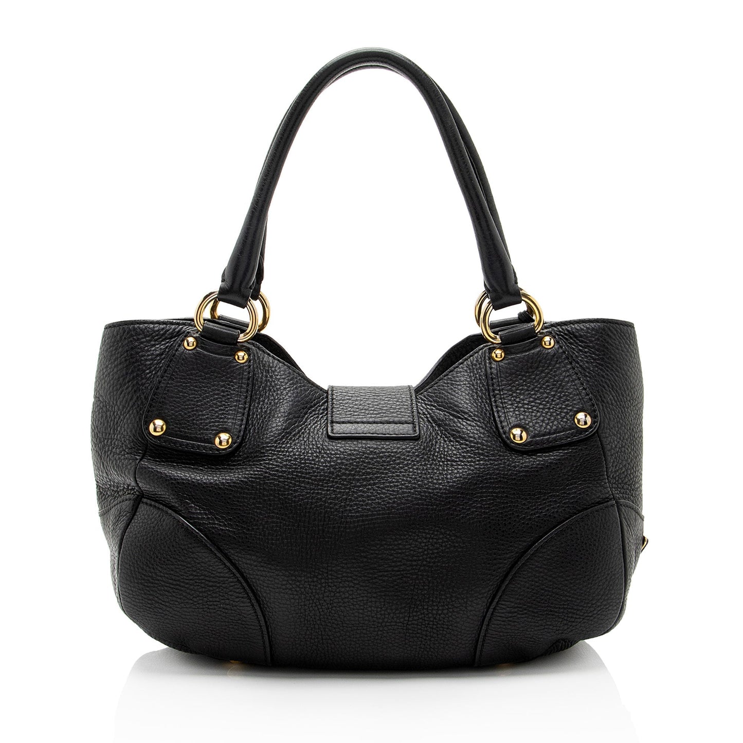 Prada Vitello Daino Leather Pushlock Tote (SHF-hBazVI)
