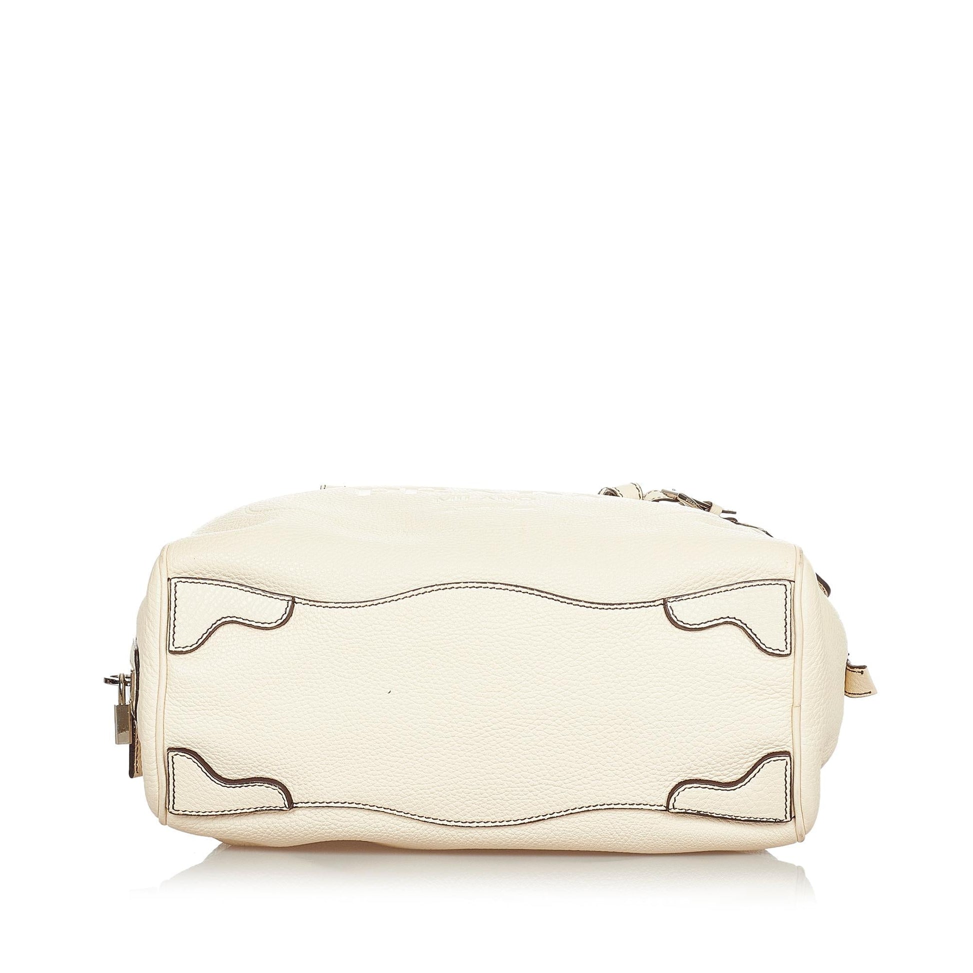 Prada Vitello Daino Logo Handbag (SHG-24212)