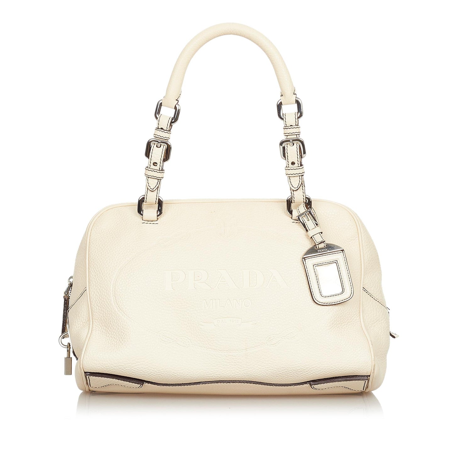 Prada Vitello Daino Logo Handbag (SHG-24212)