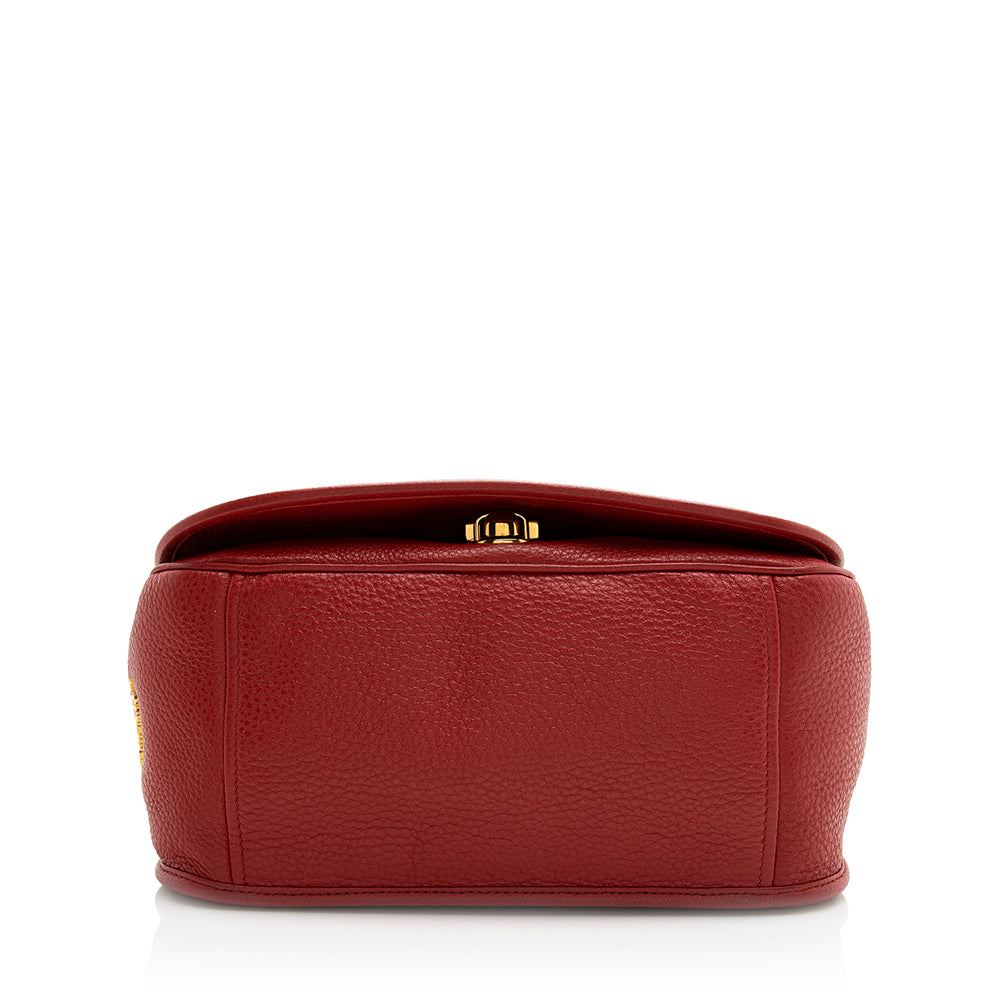 Prada Vitello Daino Logo Messenger Bag (SHF-20604)